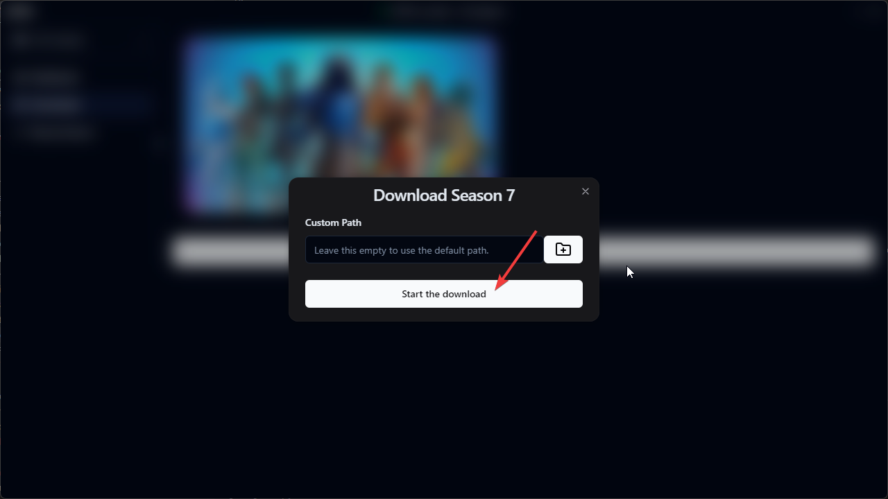 EZFN Launcher downloading Fortnite