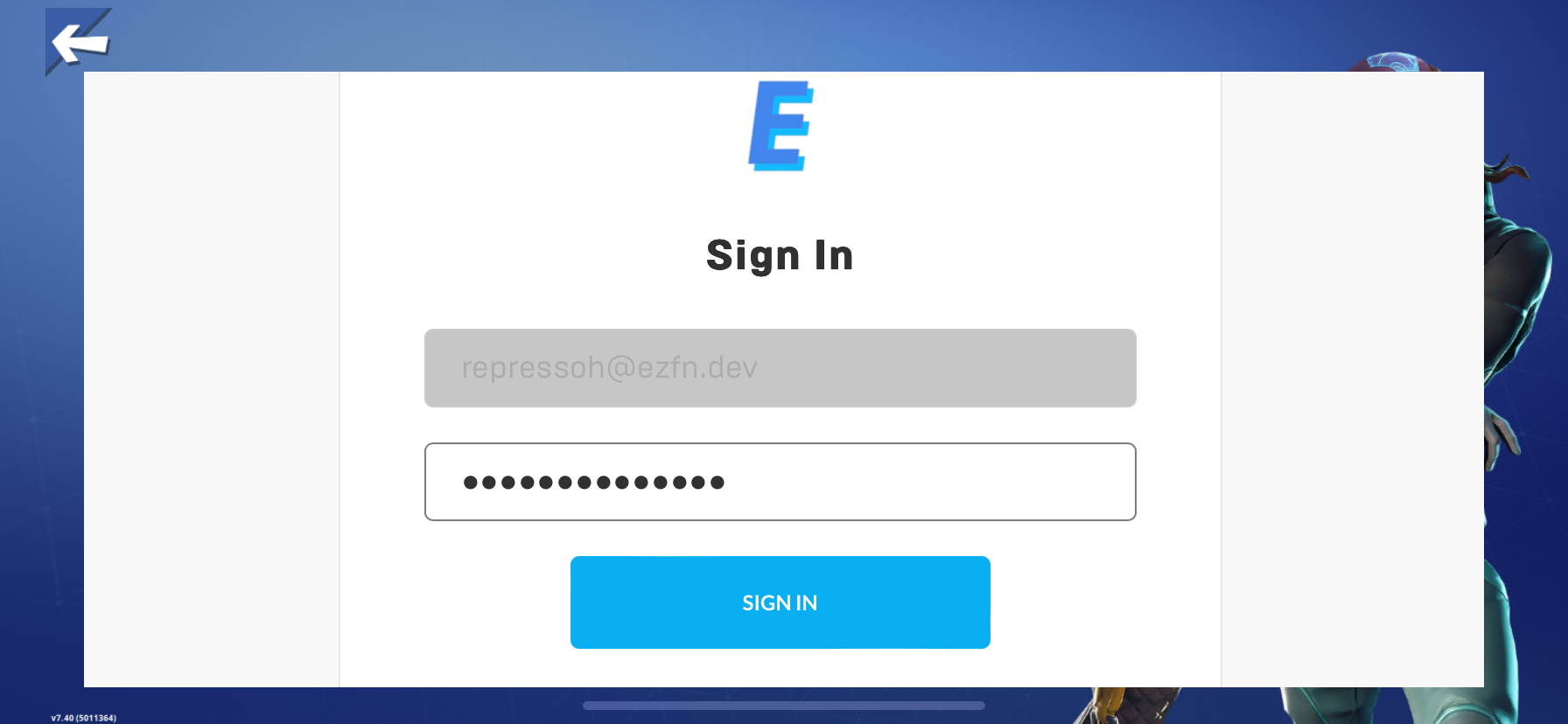EZFN login form for returning users