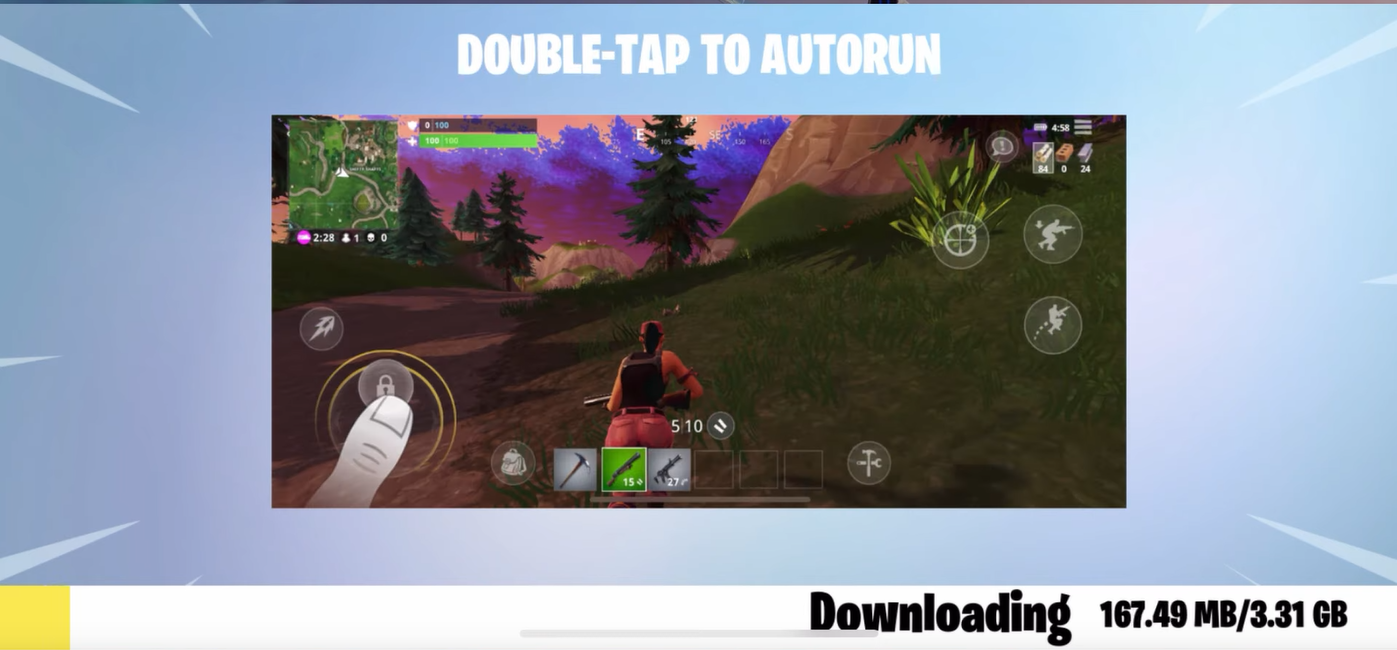 Fortnite game download progress screen showing files being downloaded