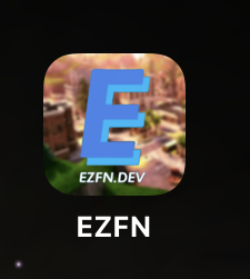 EZFN app on the iOS home screen showing a list of available downloads